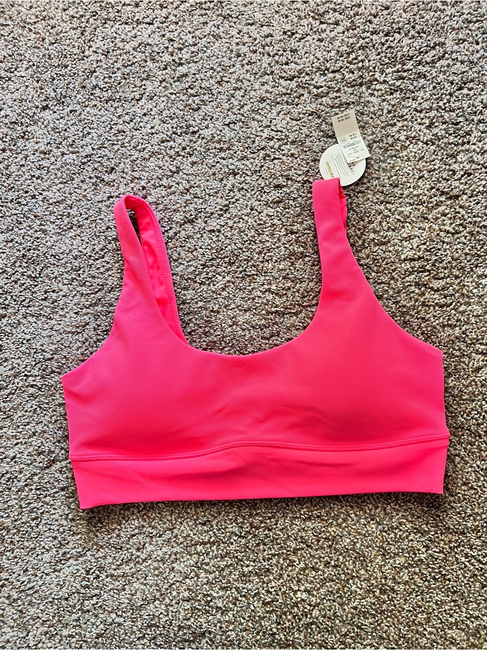 Seamless Pink Sports Bra - Scoop Neck Support